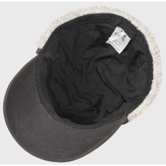 Brown Waxed Cotton Ear Flap Cap - Mjm