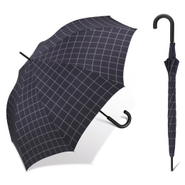 Blue Gents Long Check Walking Umbrella - Esprit