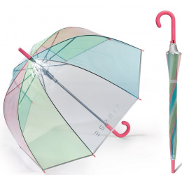 Transparent Multicolored Curved Pink Bell Umbrella - Esprit