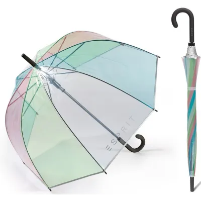 Parapluie Cloche Transparent Multicolore Courbe Noir - Esprit