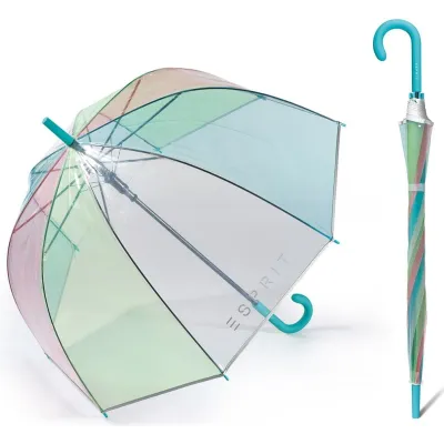 Parapluie Cloche Transparent Multicolore Courbe Bleu - Esprit
