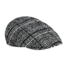 Black and white checkered flat cap - Ref 21071