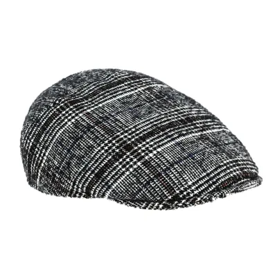 Black and white checkered flat cap - Ref 21071