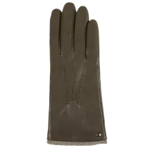 Women's Leather Gloves Lined with Cashmere Olive - Isotoner  Reference: 21074| Traclet Hat Shop