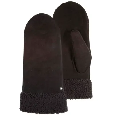Moufles Femme Cuir Imitation Fourrure Noir - Isotoner