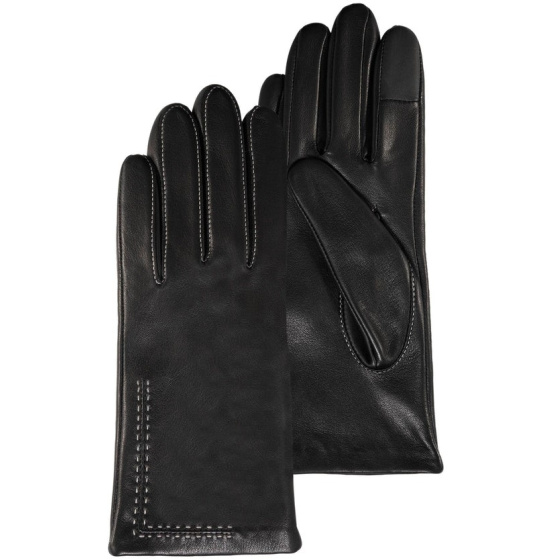 Gants Femme Cuir Doublé Soie Marine Surpiqûres - Isotoner Gants Femme Cuir Doublé Soie Marine Surpiqûres - Isotoner