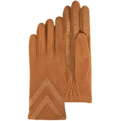 Women's Recycled Fleece Touch Screen Gloves Cognac - Isotoner Reference: 21079| Chapellerie Traclet