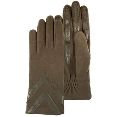 Women's Khaki Recycled Fleece Touchscreen Gloves - Isotoner Reference: 21080| Chapellerie Traclet