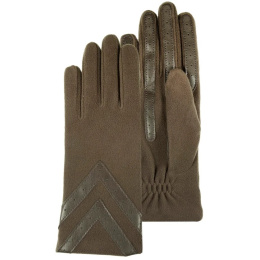 Women's Khaki Recycled Fleece Touchscreen Gloves - Isotoner
