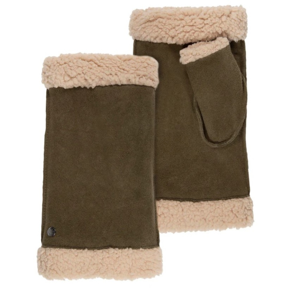 Women's Leather & Faux Fur Mittens - Isotoner