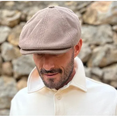 Casquette Plate Nicolas Velours Marron - Le Chapoté