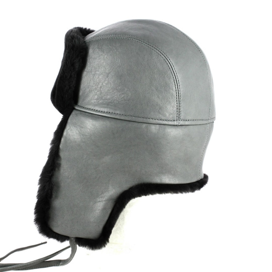 Chapka Cuir & Mouton Andventurer Grise - Traclet Chapka Cuir & Mouton Andventurer Grise - Traclet