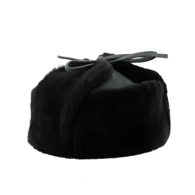 Grey Leather & Sheepskin Andventurer Ushanka - Traclet  Reference: 4887 | Traclet Hatters