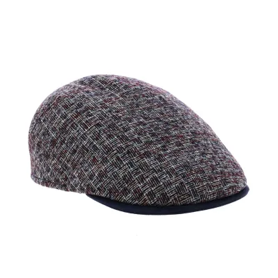 Casquette Plate Milano à carreaux rayés - Traclet