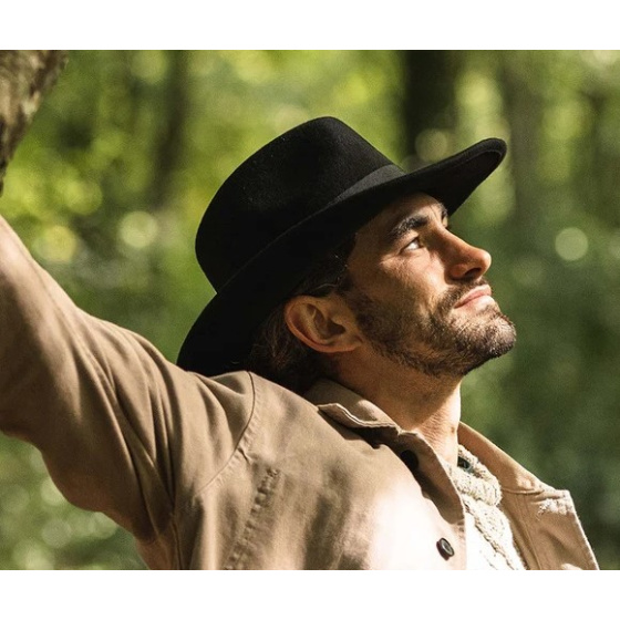 Chapeau Fedora À Bord Large The Author Noir JAXON & JAMES