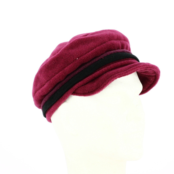 Sara Burgundy Fleece Cap