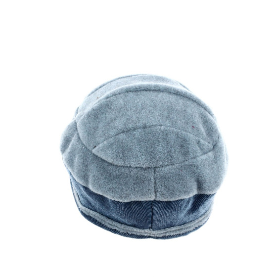 Blue Gray Velvet Fleece Cap