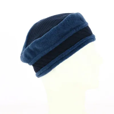 Bonnet Polaire Cosy Bleu Foncé & Marine- Traclet -ref 21173