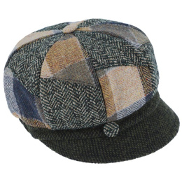 Andria Patchwork Wool Newsboy Cap - Traclet