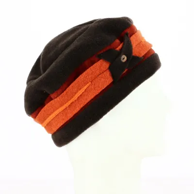 Cruz Orange & Brown Polar Fleece Beanie - Traclet - ref 21180