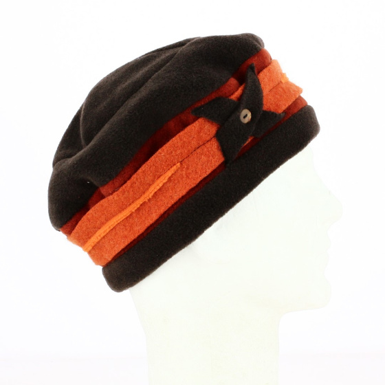 Cruz Orange & Brown Polar Fleece Beanie