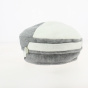 Gray and White Asia Polar Fleece Beanie