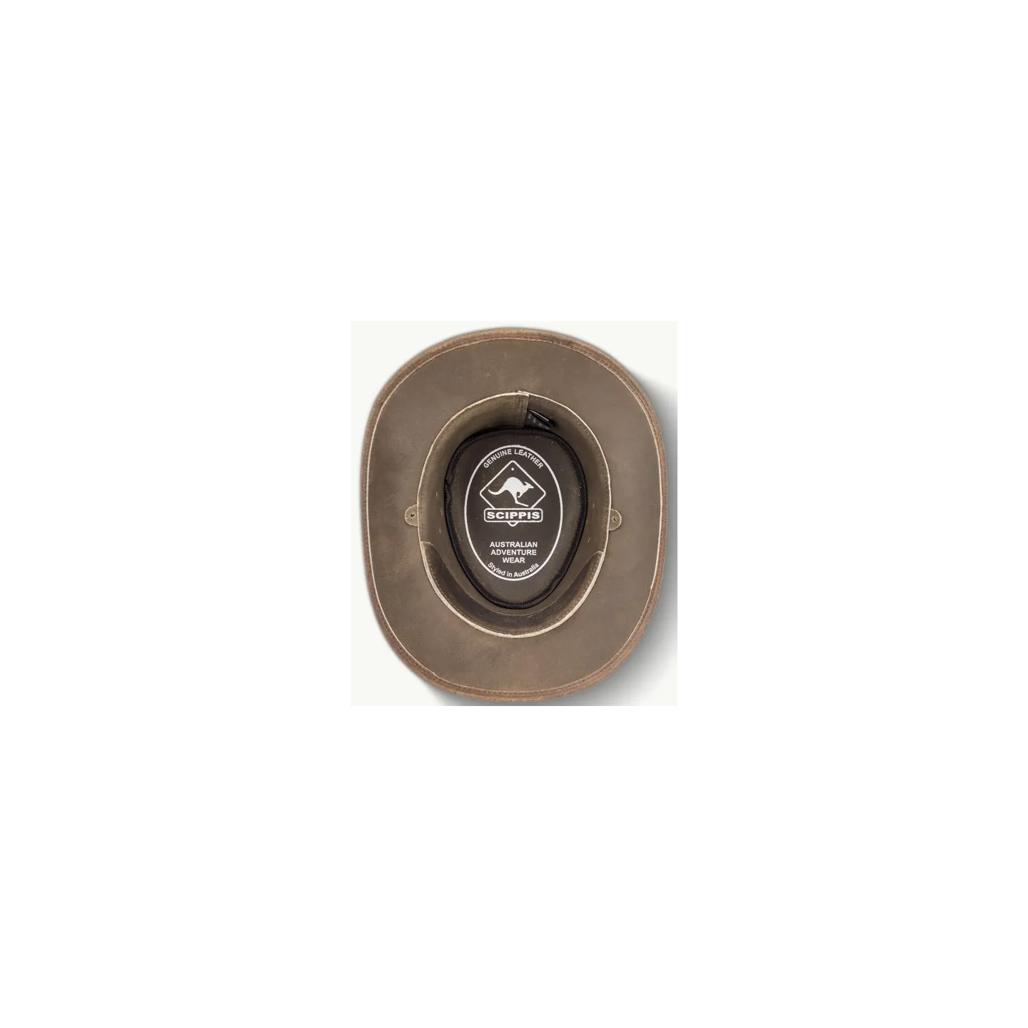 Chapeau Australien AFleetwood Cuir Marron - SCIPPIS - Traclet réf 21196 chapellerie traclet