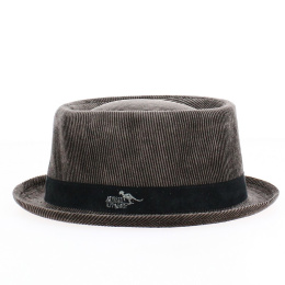 Jamsa Dark Brown Corduroy Porkpie Hat