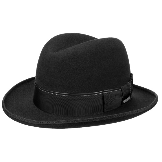 Black Fur Felt Homburg Hat - Stetson