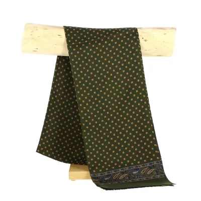 Foulard Homme vert olive et jaune - City Sport