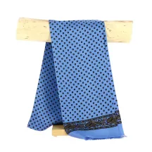 Foulard Homme en Soie Bleu motifs - Traclet