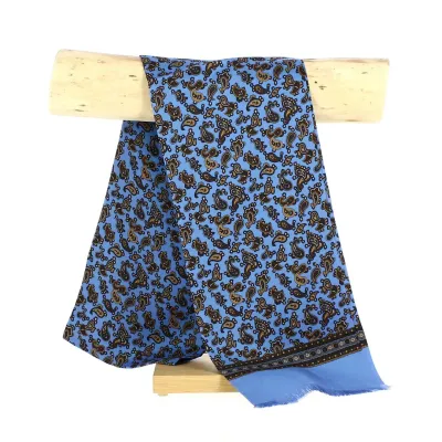 Foulard de Soie Louis Bleu & Marron - Traclet