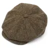 Casquette HARRIS Tweed MARRON 8 côtes Christys'London
