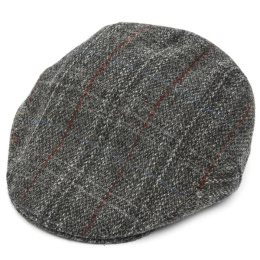 BALMORAL HARRIS Tweed Flat Cap GREY - Christys'London
