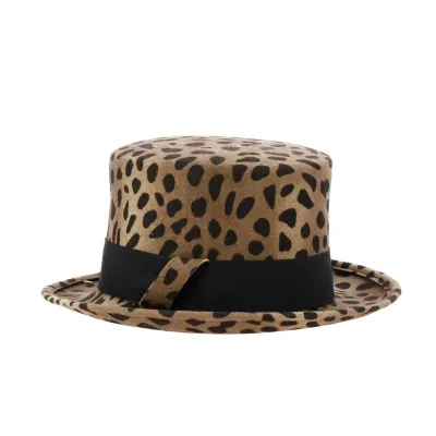 Brown Leopard Top Hat - Traclet Hat Shop