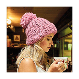 Pink Oversized Pom Pom Beanie - Traclet