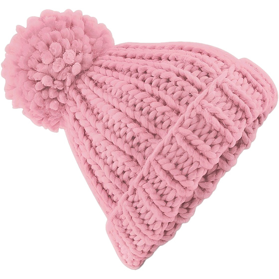 Bonnet à Pompon Oversize Rose - Traclet