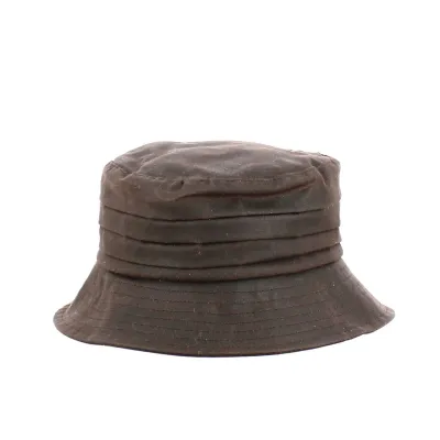 Brown Finistere Waxed Cotton Bucket Hat - Traclet Reference: 21275 | Traclet Hat Shop