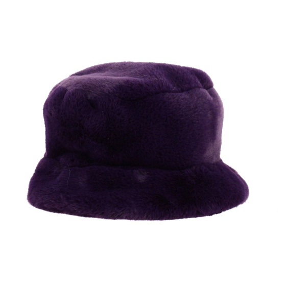 Purple Faux Fur Bucket Hat - Traclet Hat Shop