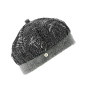 Women's black and white striped beret - Flechet