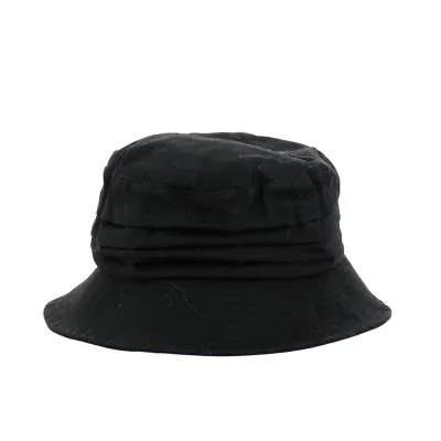Black Finistere Waxed Cotton Bucket Hat - Traclet Reference: 2127- | Traclet Hatters