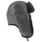 Leather ushanka with matching fur