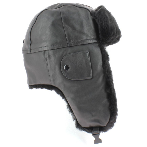 Chapka cuir fourrure assortie