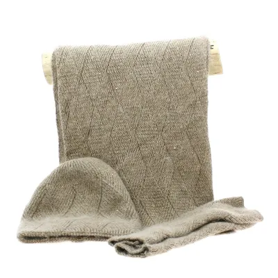 Ensemble Bonnet - Écharpe & Gants tricote beige paillettes- Traclet     Reference : 21361| Chapellerie Traclet