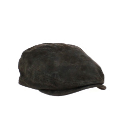 Yonkers Flat Cap Leather CHOCO - Aussie Apparel