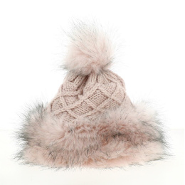 Pink Faux Fur Pom-Pom Beanie - Starling