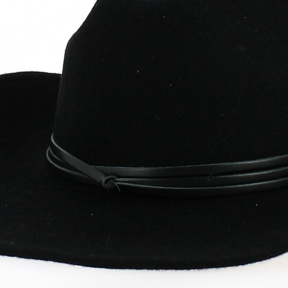 Black Wool Felt Cowboy Hat - Traclet