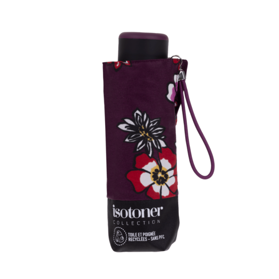 Parapluie Mini Ultra Slim Fleurs pensées - Isotoner