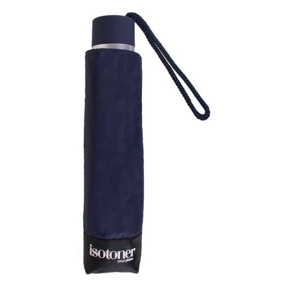 Navy 3-Section Manual Opening Umbrella - Isotoner