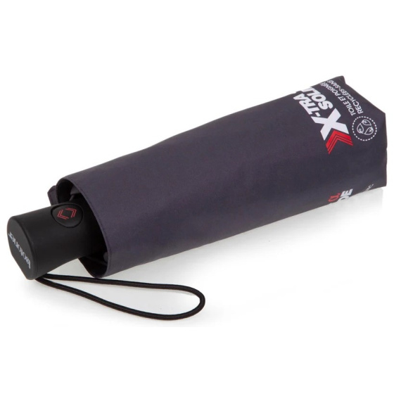 Mini X-TRA Solid Automatic Umbrella Grey Dark Edging - Isotoner Mini X-TRA Solid Automatic Umbrella Grey Dark Edging - Isotoner